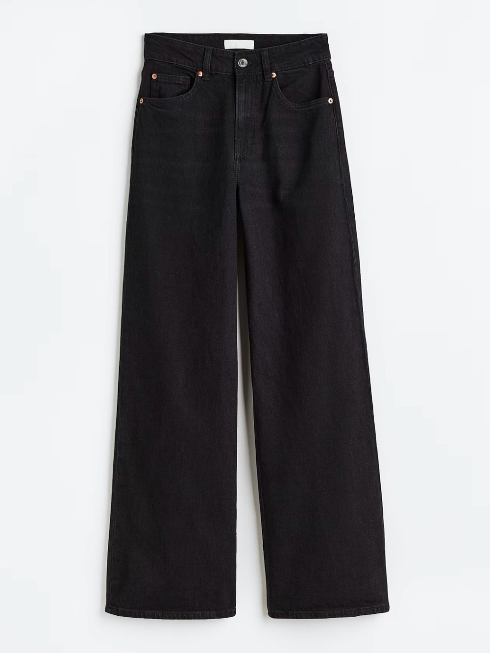 H&M Black High-Rise Wide Leg Jeans